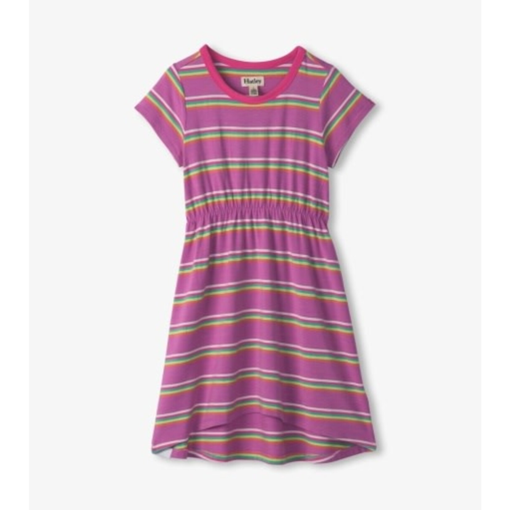 spring crocus high-low hem dress
