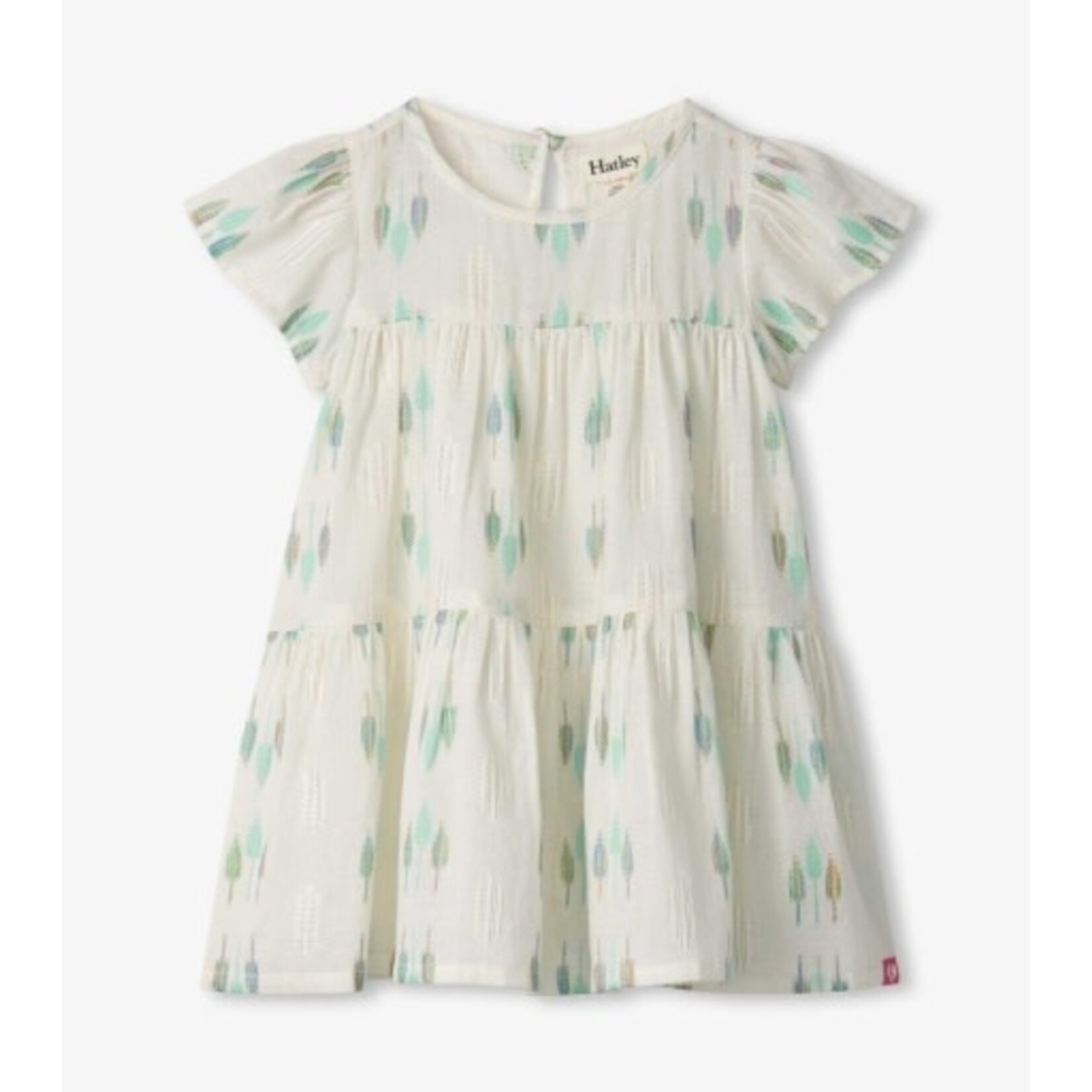 Hatley blue feather ikat woven dress