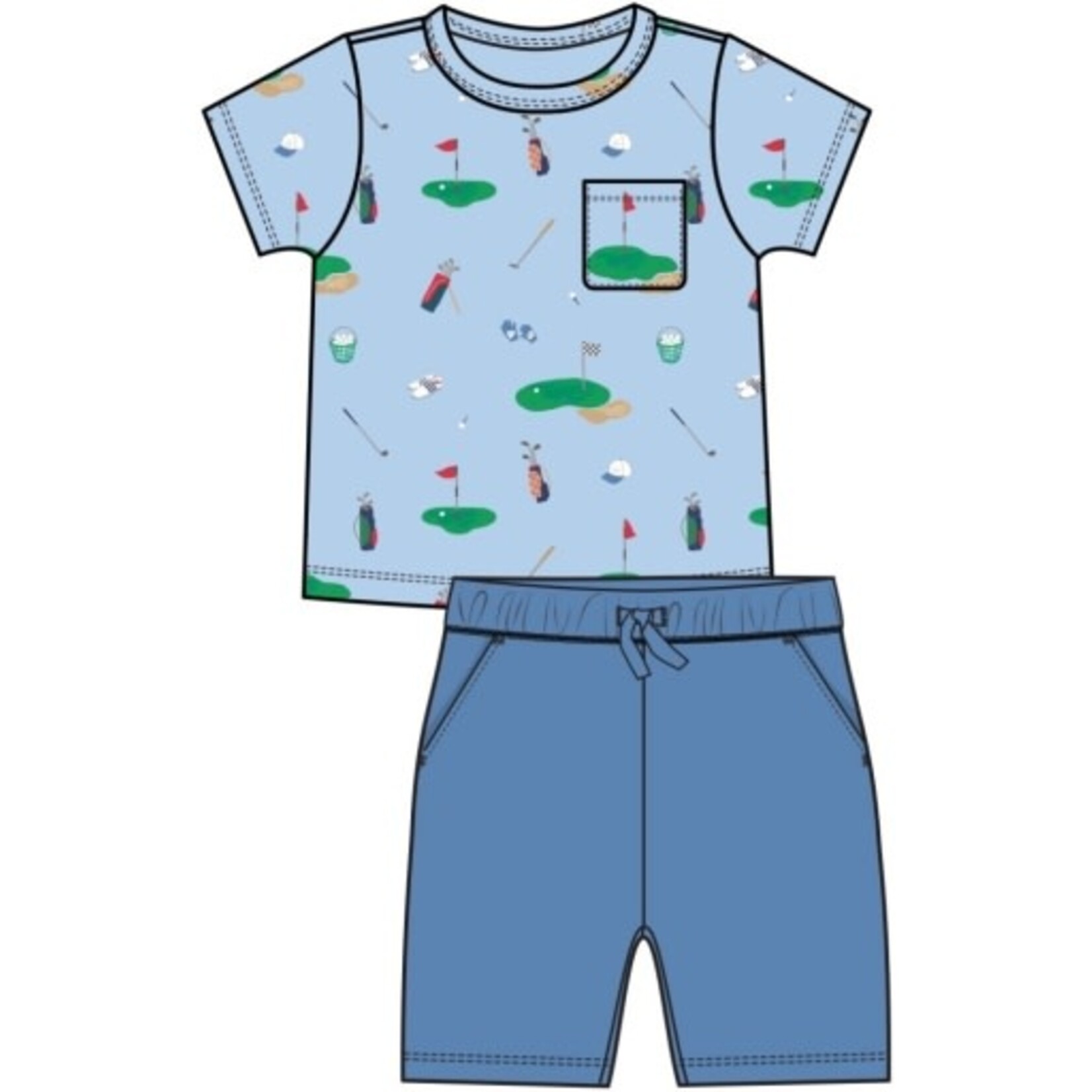 Angel Dear Golf Things Crew Neck Tee And Short