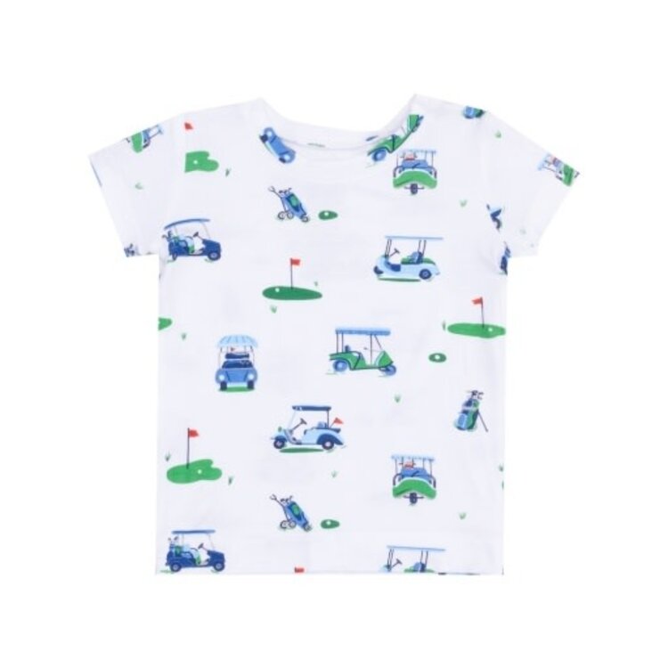 Angel Dear Vintage Golf Carts Blue Loungewear Short Set