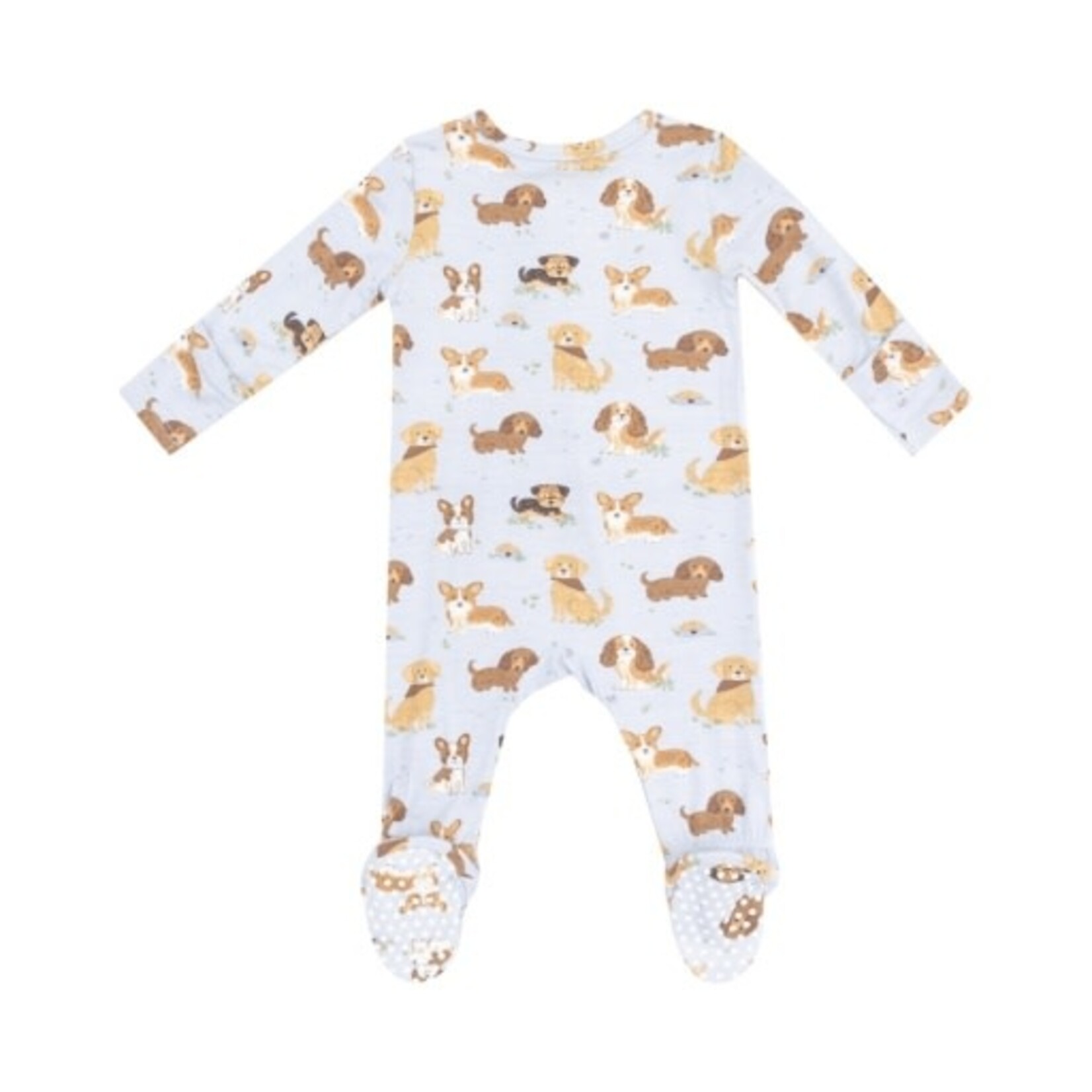Angel Dear Best Friend Dogs Blue 2 Way Zipper Footie