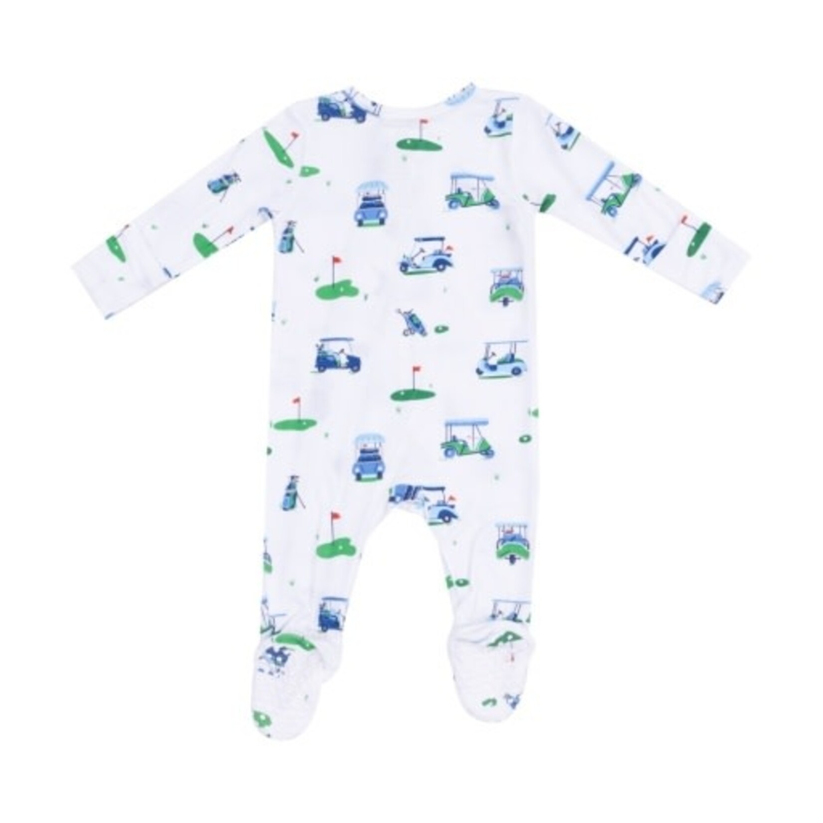 Angel Dear Vintage Golf Carts Blue 2 Way Zipper Footie