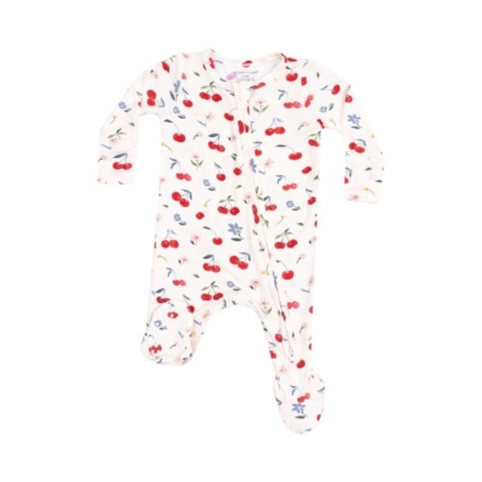 Angel Dear Watercolor Cherries +   Gingham 2 Way Zipper Footie