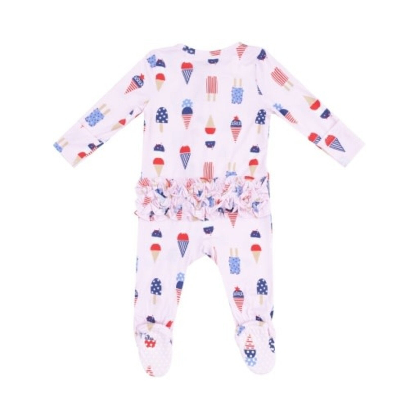 Angel Dear American Ice Cream 2 Way Zipper Ruffle Back Footie