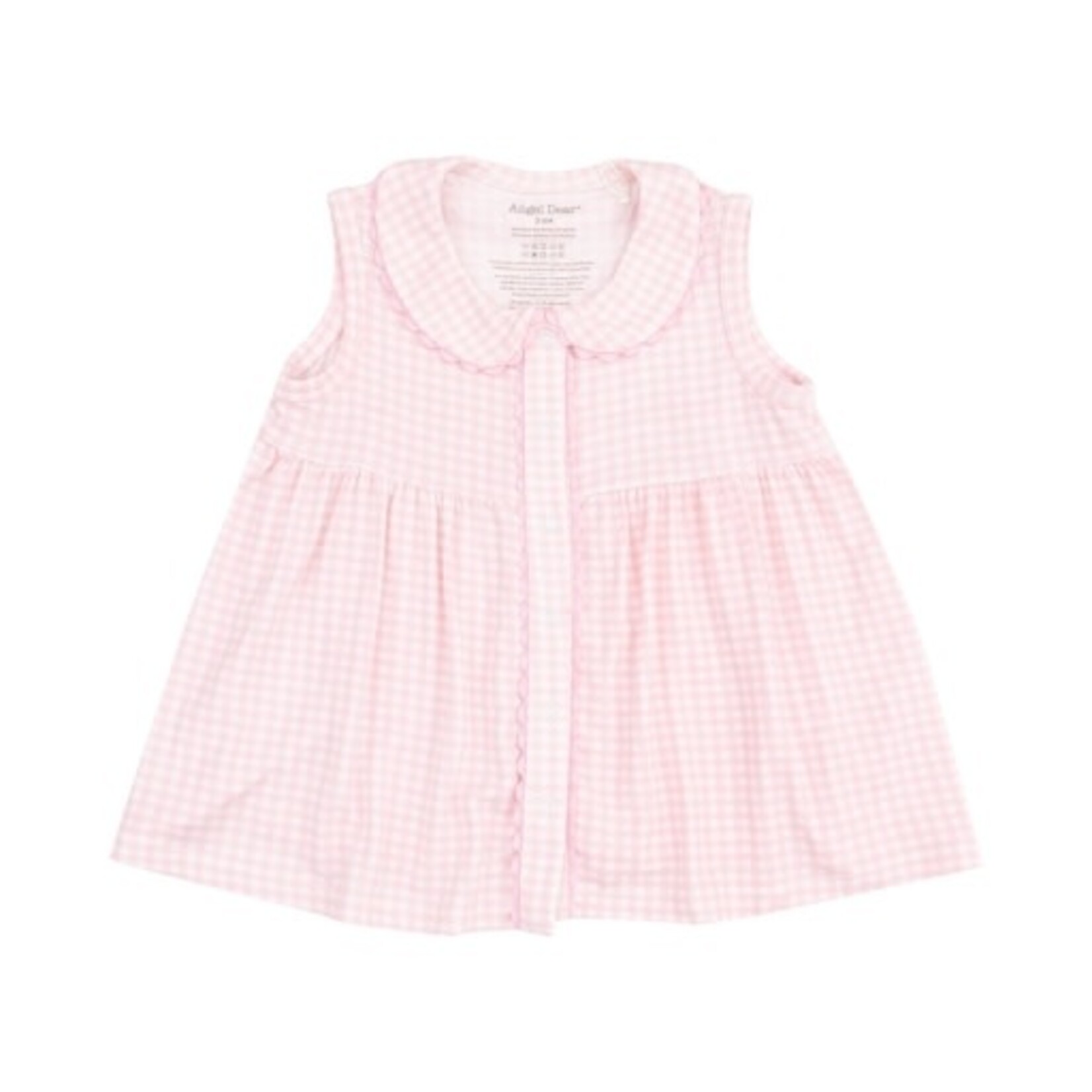 Angel Dear Mini Gingham  The Jill- Peter Pan Button Front Dress w/ Ric Rac Trim and DC