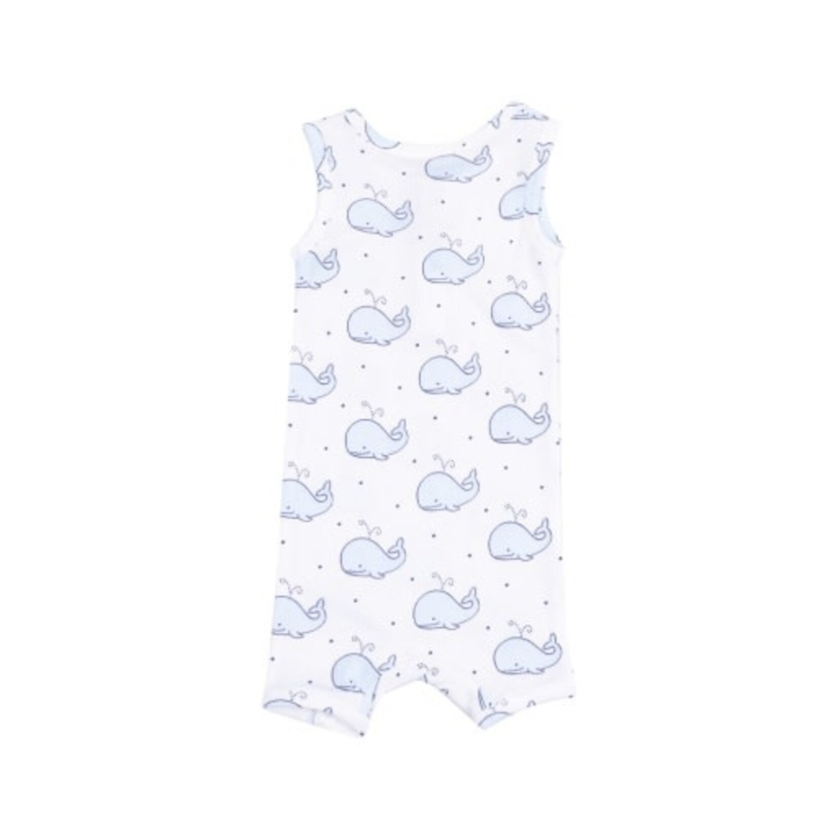 Angel Dear Bubbly Whale Blue Ribbed Sleeveless Shortie Romper