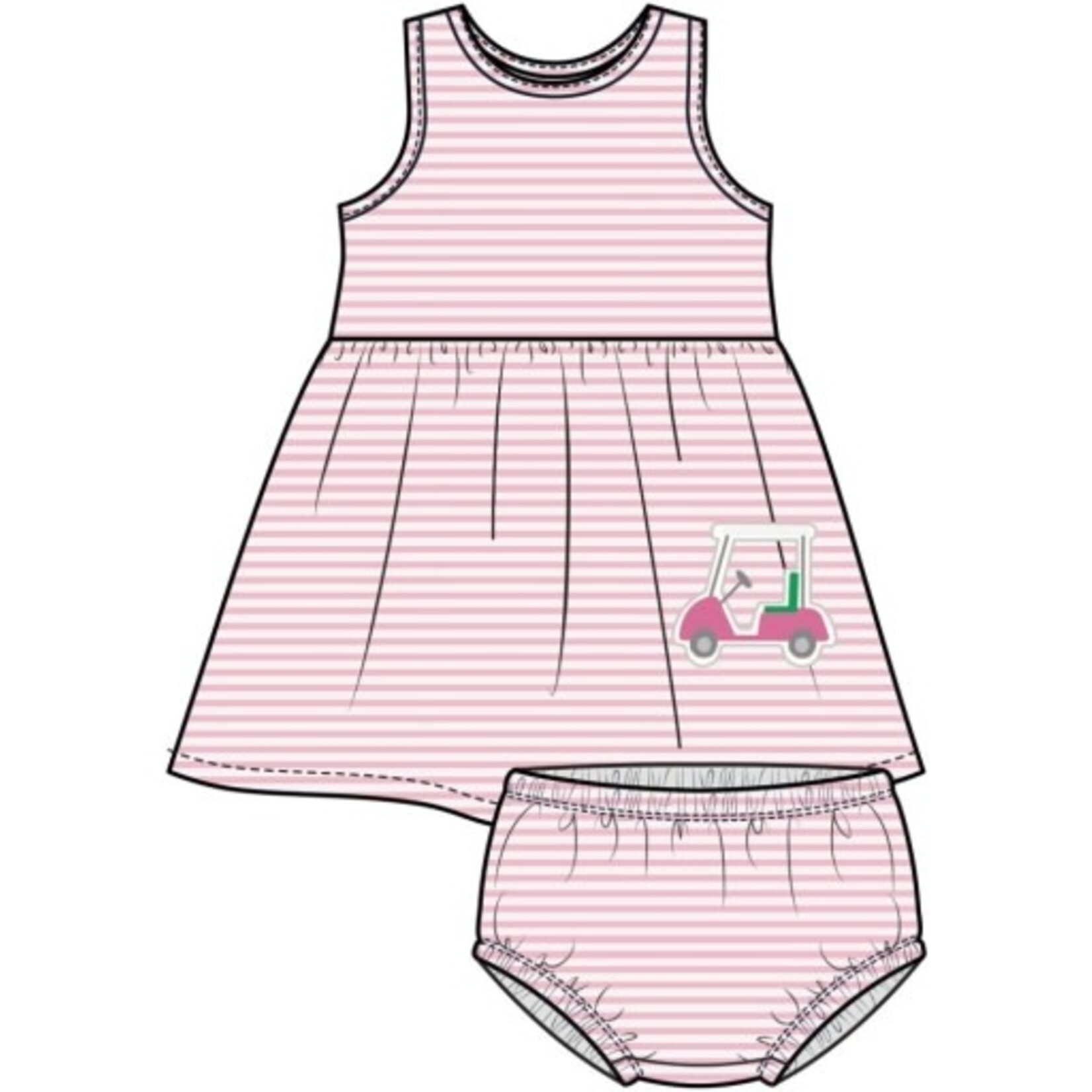 Angel Dear Golf Pink Mini Applique Tank Dress and Bloomer w/ Applique