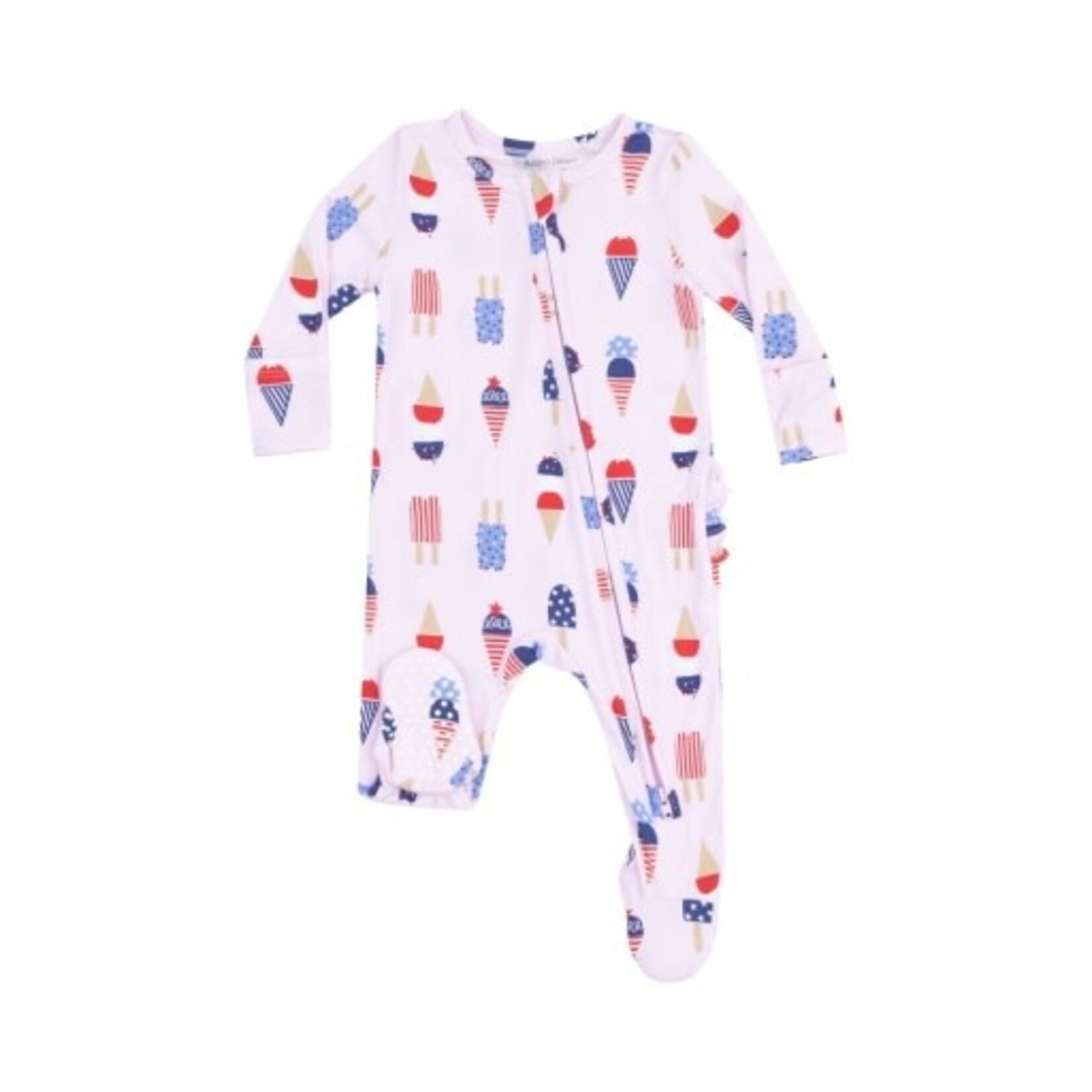 Angel Dear American Ice Cream 2 Way Zipper Ruffle Back Footie