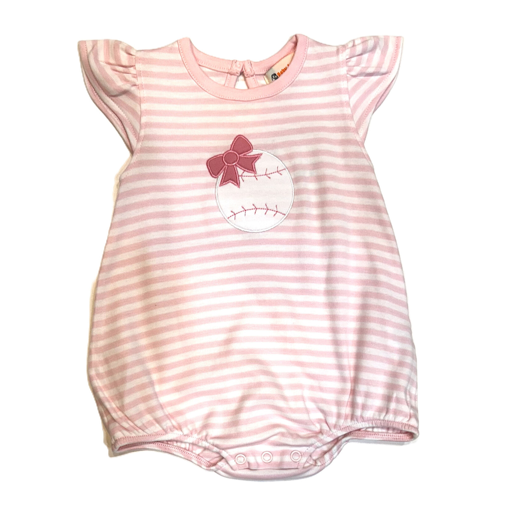 Luigi Kids Pink Stripe Baseball w/Bow Bubble