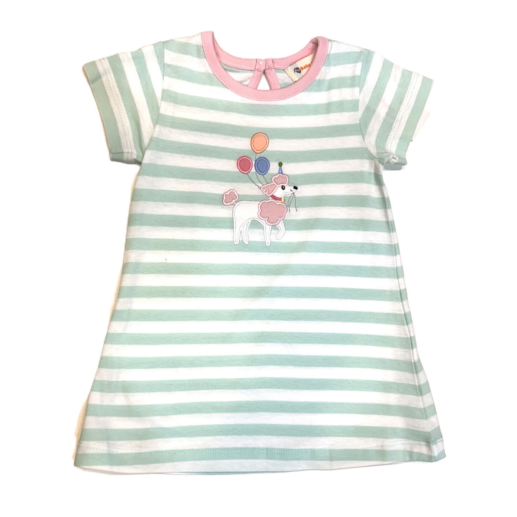 Luigi Kids Poodle w/Balloons Striped Dress
