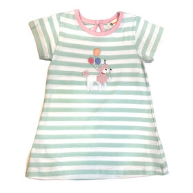 Luigi Kids Poodle w/Balloons Striped Dress