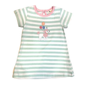 Luigi Kids Poodle w/Balloons Striped Dress