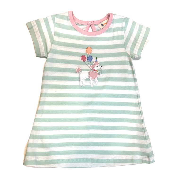 Luigi Kids Poodle w/Balloons Striped Dress