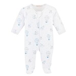 Baby Club Chic Blue Air Balloons Zip Footie