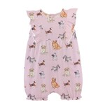Baby Club Chic Pink Good Puppy Ruffle Romper