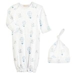 Baby Club Chic Blue Air Balloons Gown/Hat Set