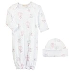 Baby Club Chic Pink Air Balloons Gown/Hat Set