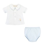 Baby Club Chic Blue Embroidered Diaper Set