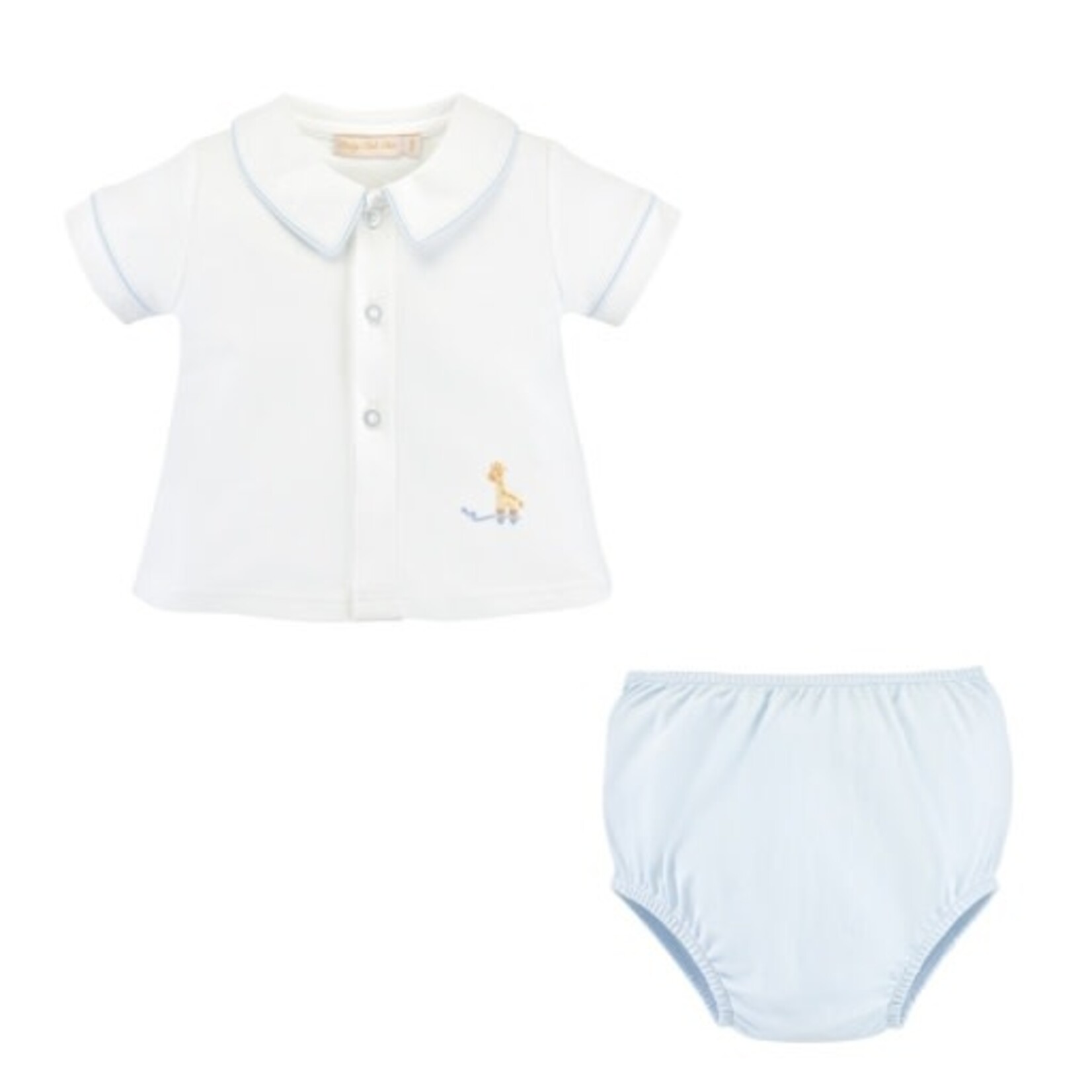 Baby Club Chic Blue Embroidered Diaper Set