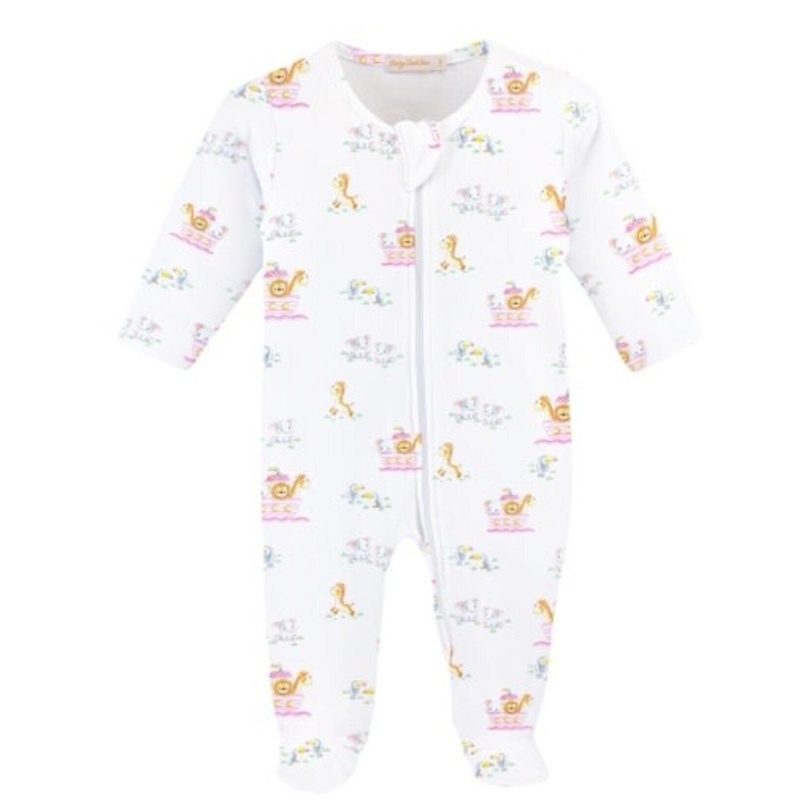 Baby Club Chic Pink Noah's Ark Zip Footie