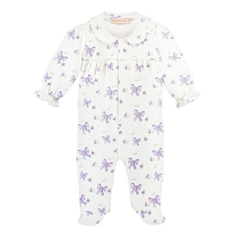 Baby Club Chic Lavender Bows Footie