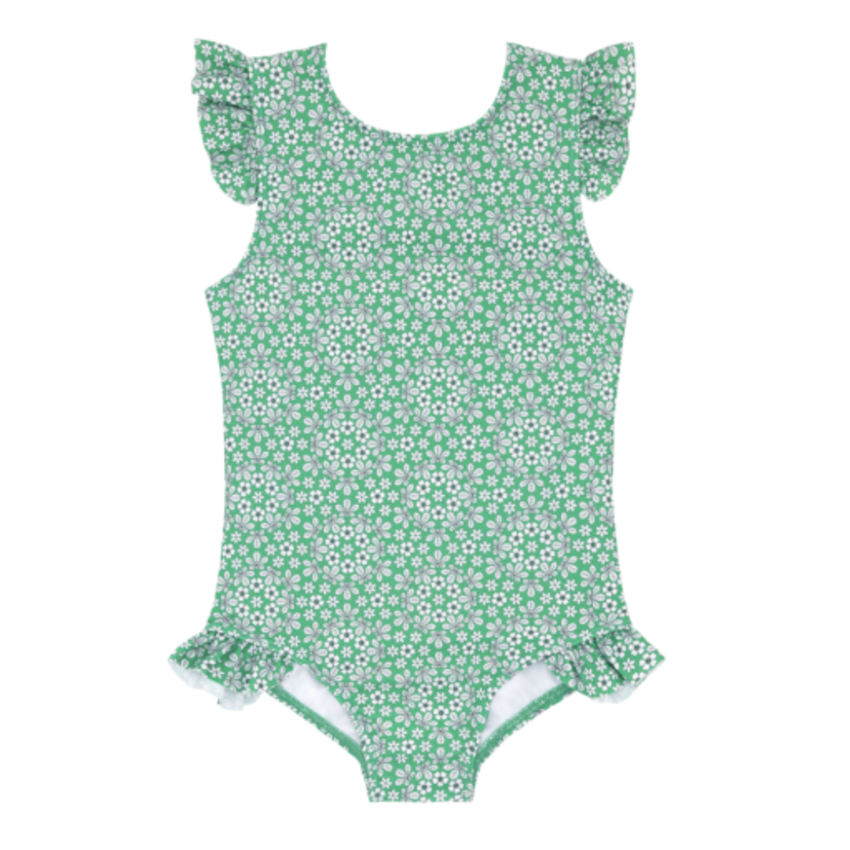 girls Godwin ruffle cap sleeve rashguard one piece