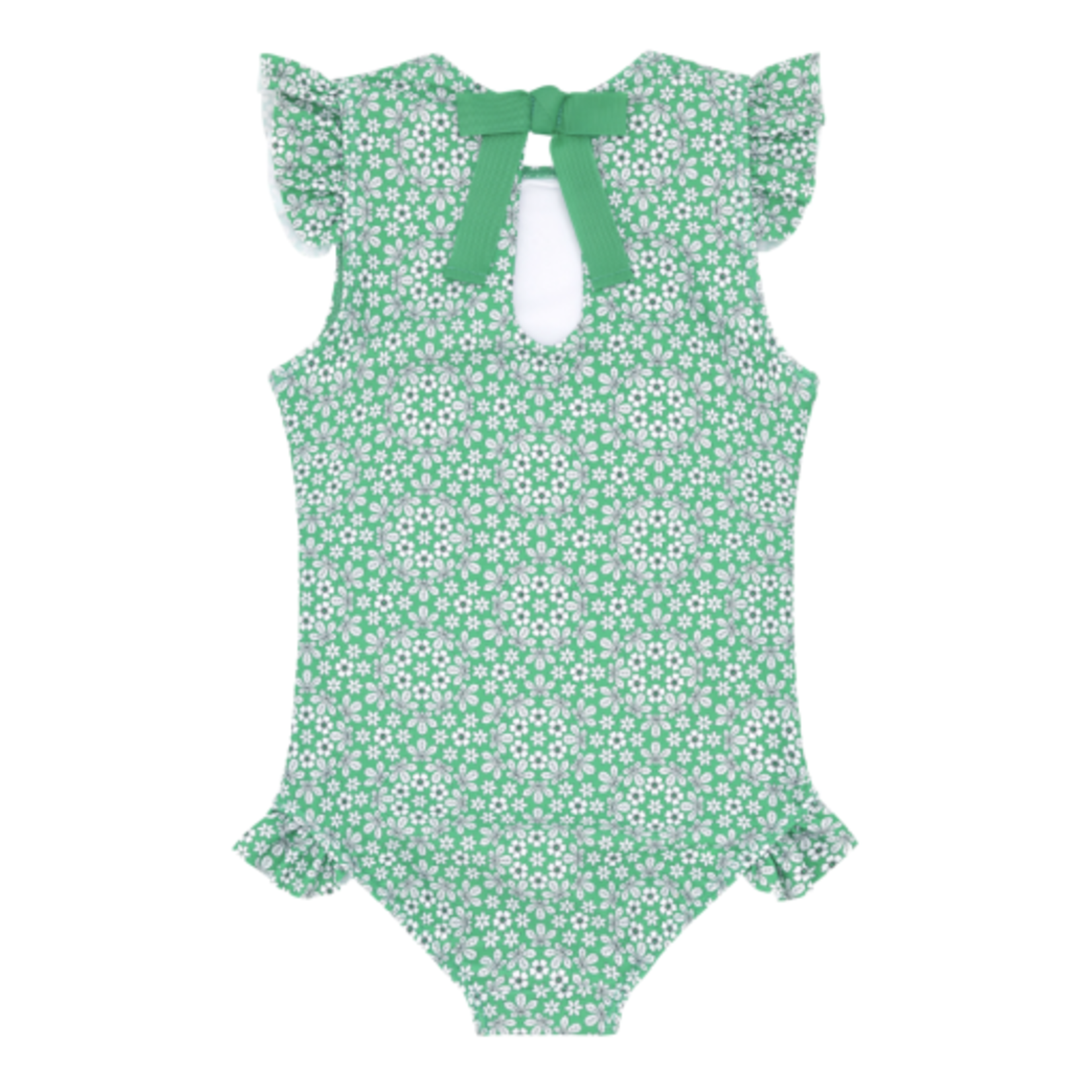 girls Godwin ruffle cap sleeve rashguard one piece