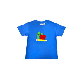 Luigi Kids Blue Apple, Crayon & Pencil SS Shirt