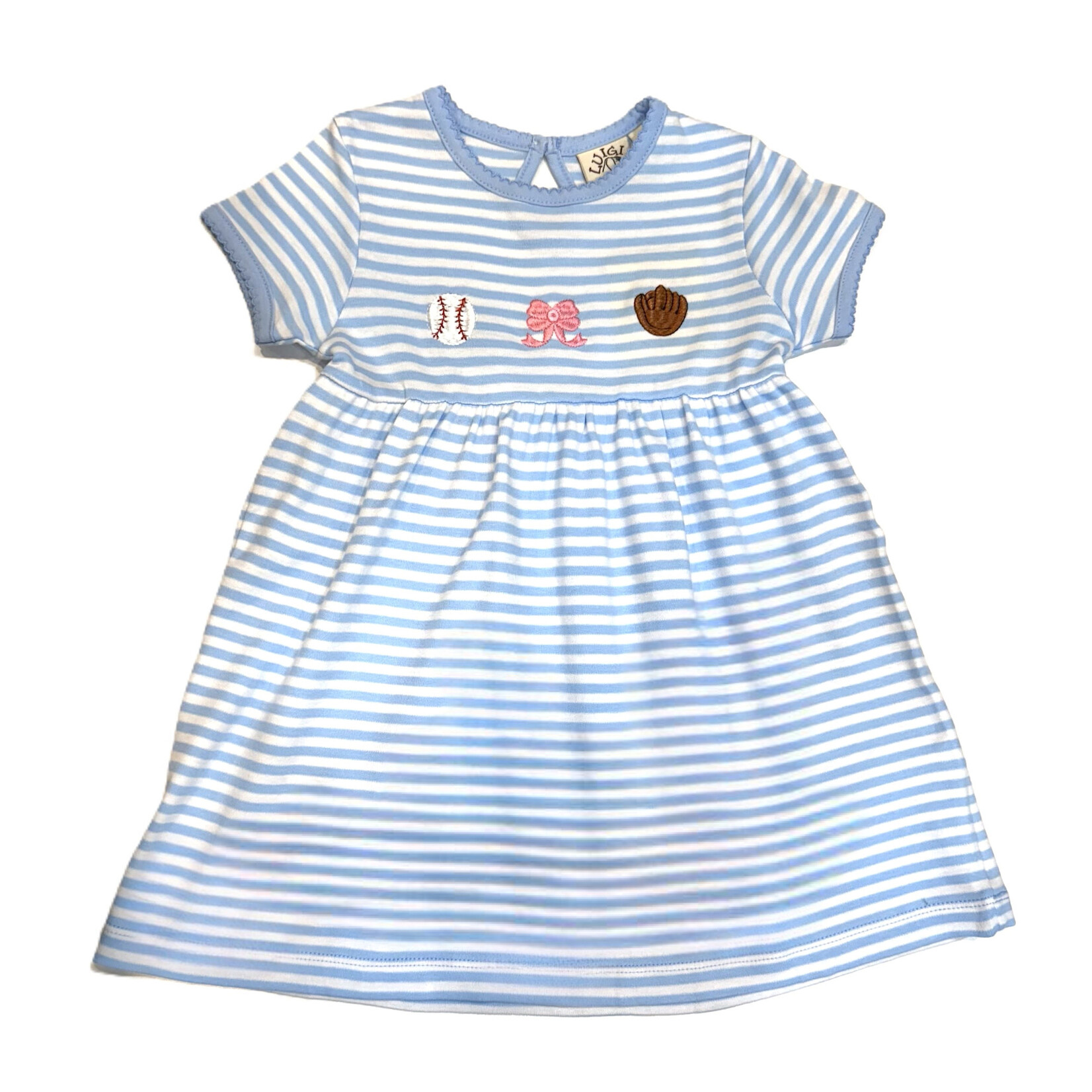 Luigi Kids Blue Stripe Baseball Icon Dress
