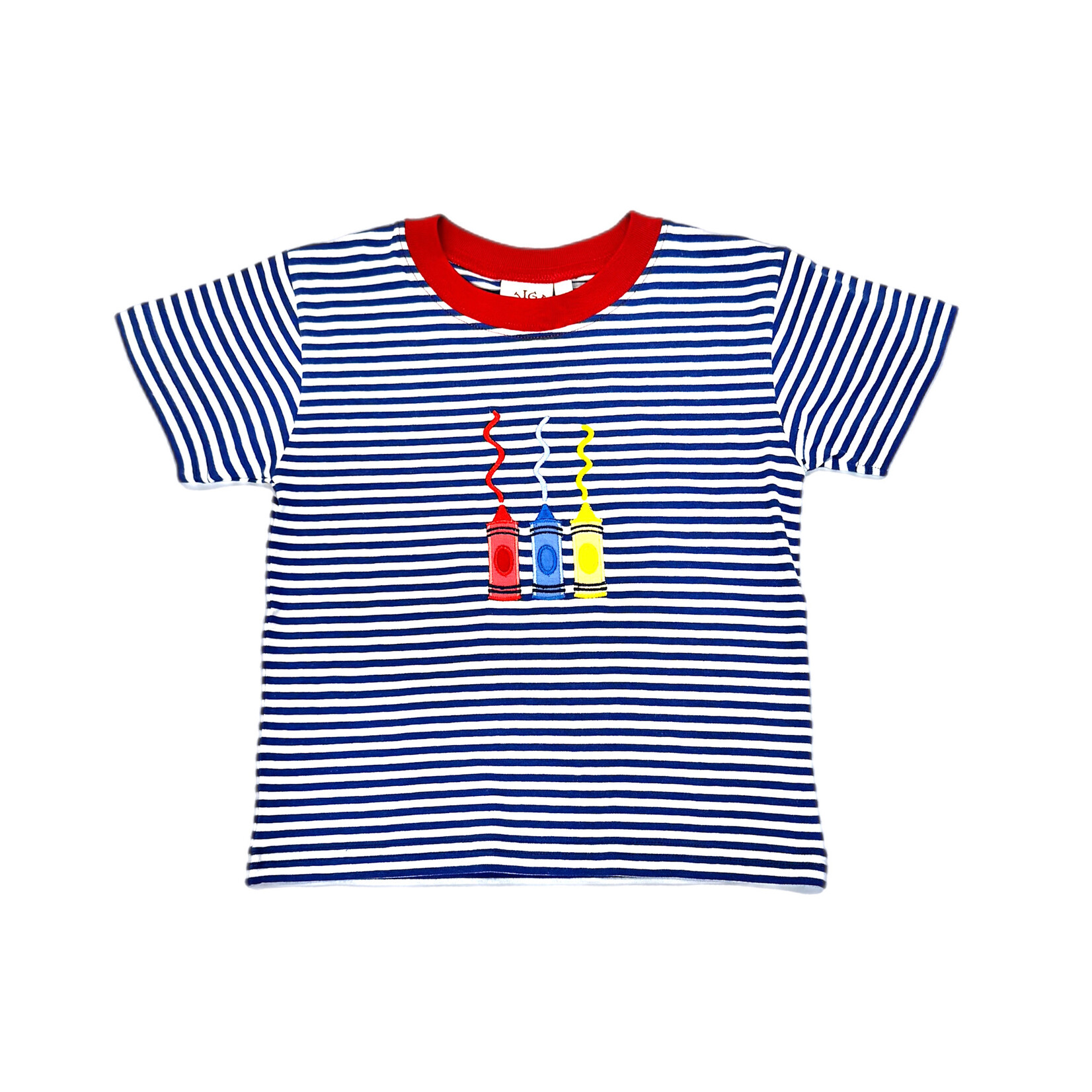 Luigi Kids Blue Stripe Crayon SS Shirt