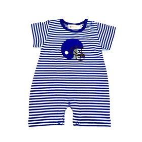 Luigi Kids Blue Stripe Football Helmet Romper