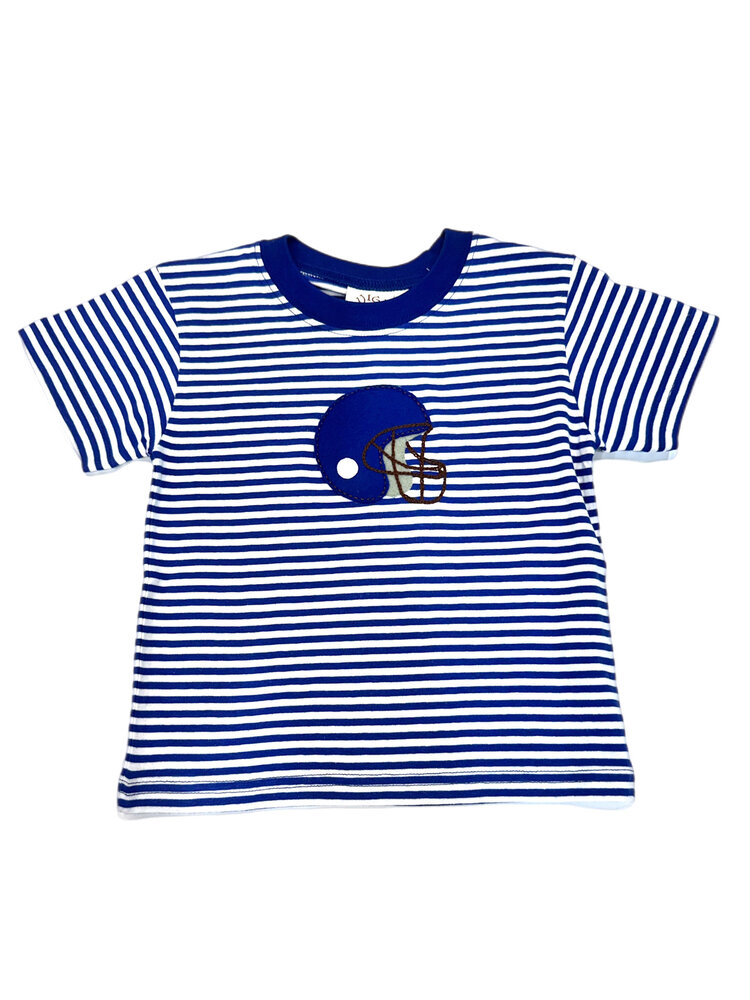 Luigi Kids Blue Stripe Football Helmet SS Shirt