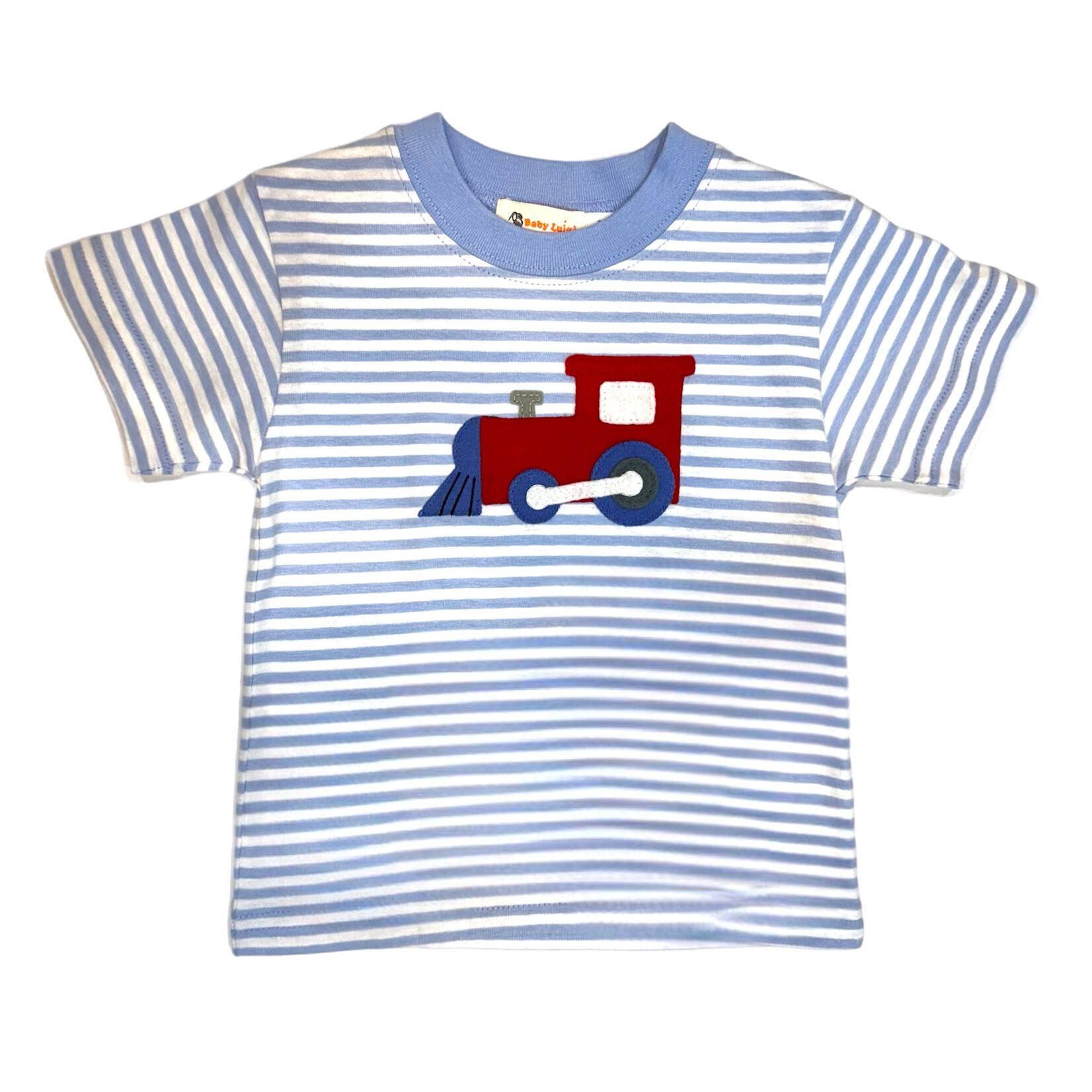 Luigi Kids Blue Stripe Train Shirt