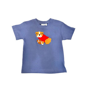Luigi Kids Bulldog w/Football Blue SS Shirt