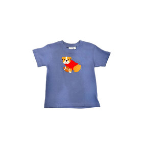 Luigi Kids Bulldog w/Football Blue SS Shirt