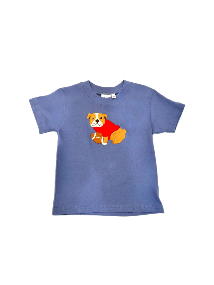Luigi Kids Bulldog w/Football Blue SS Shirt