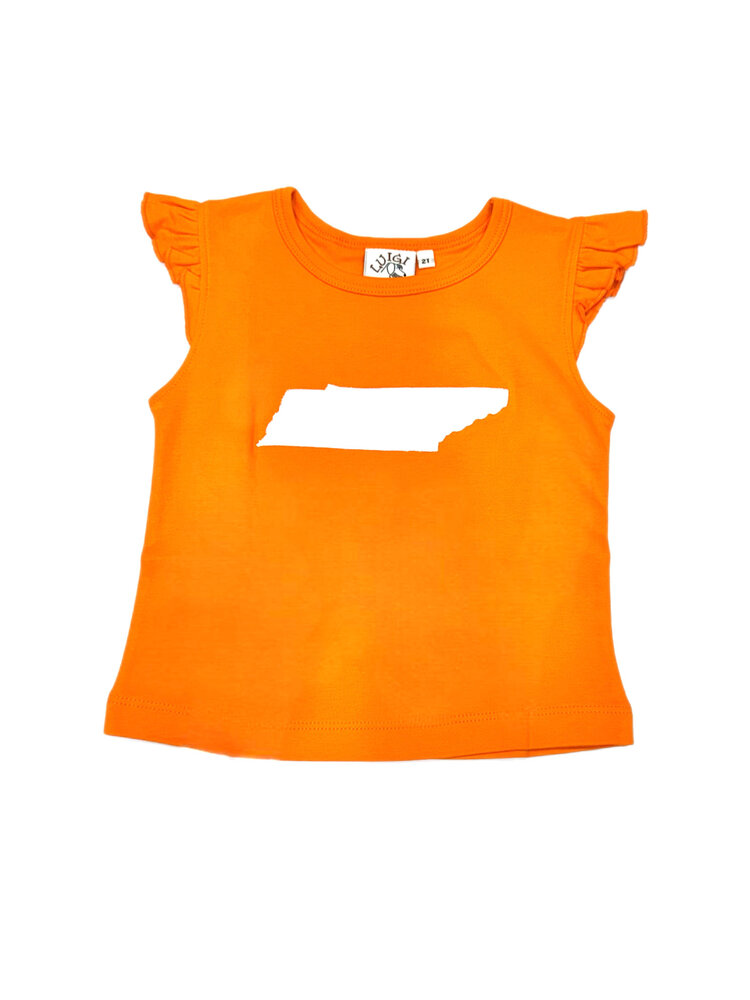 Luigi Kids Orange TN State Flutter Slv Tee