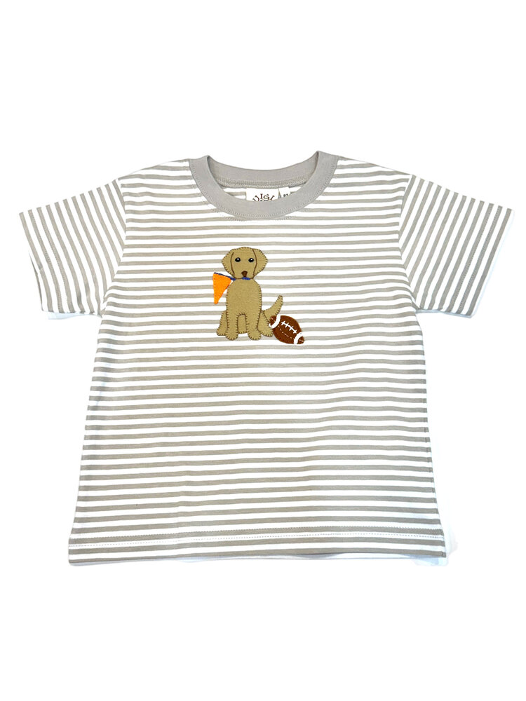 Luigi Kids Gray Stripe Lab w/Football SS Shirt
