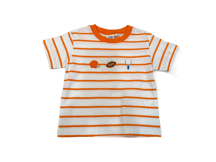 Luigi Kids Orange Stripe Football Icon SS Shirt