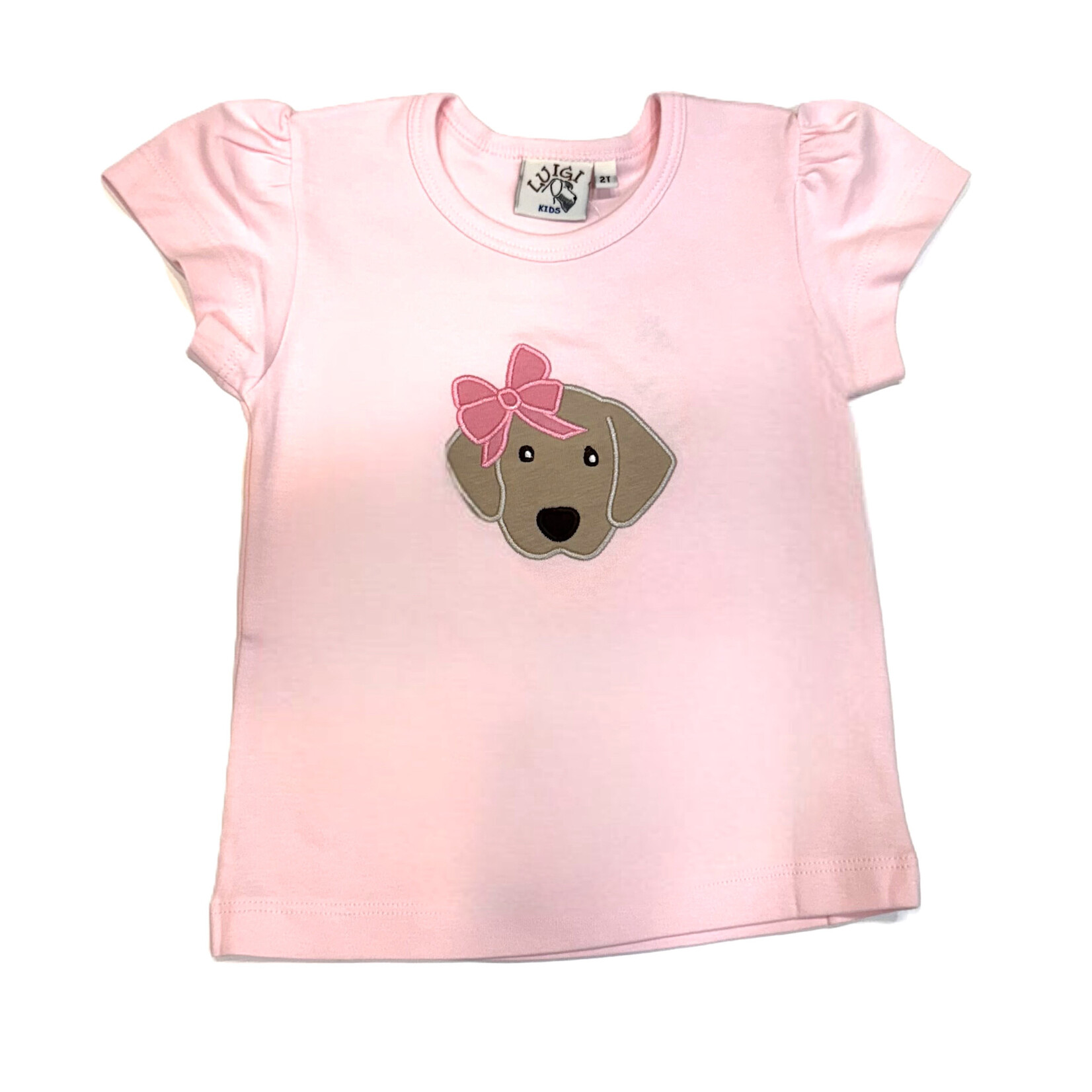 Luigi Kids Pink Dog w/Bow Tee