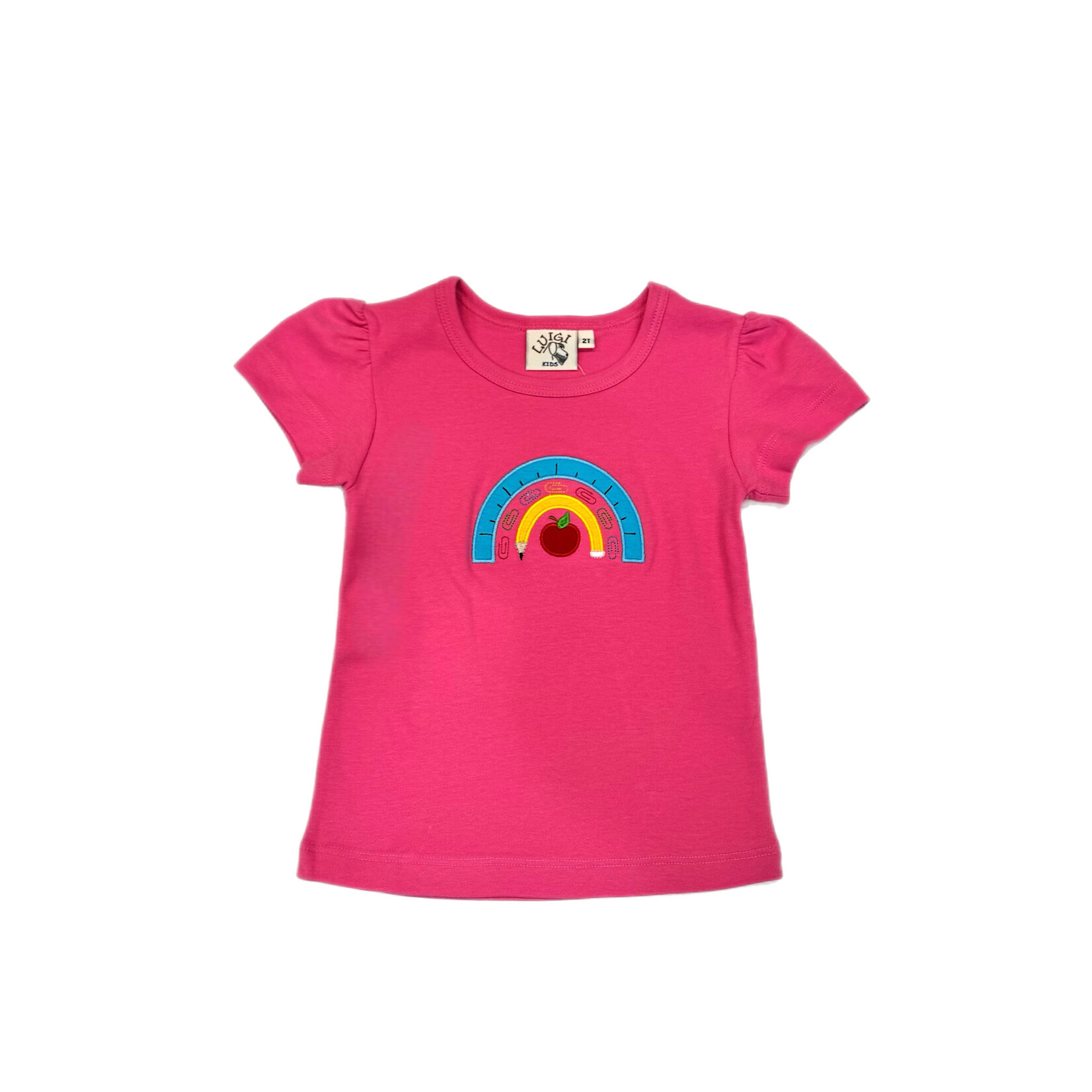 Luigi Kids Pink Rainbow w/School Supplies Tee