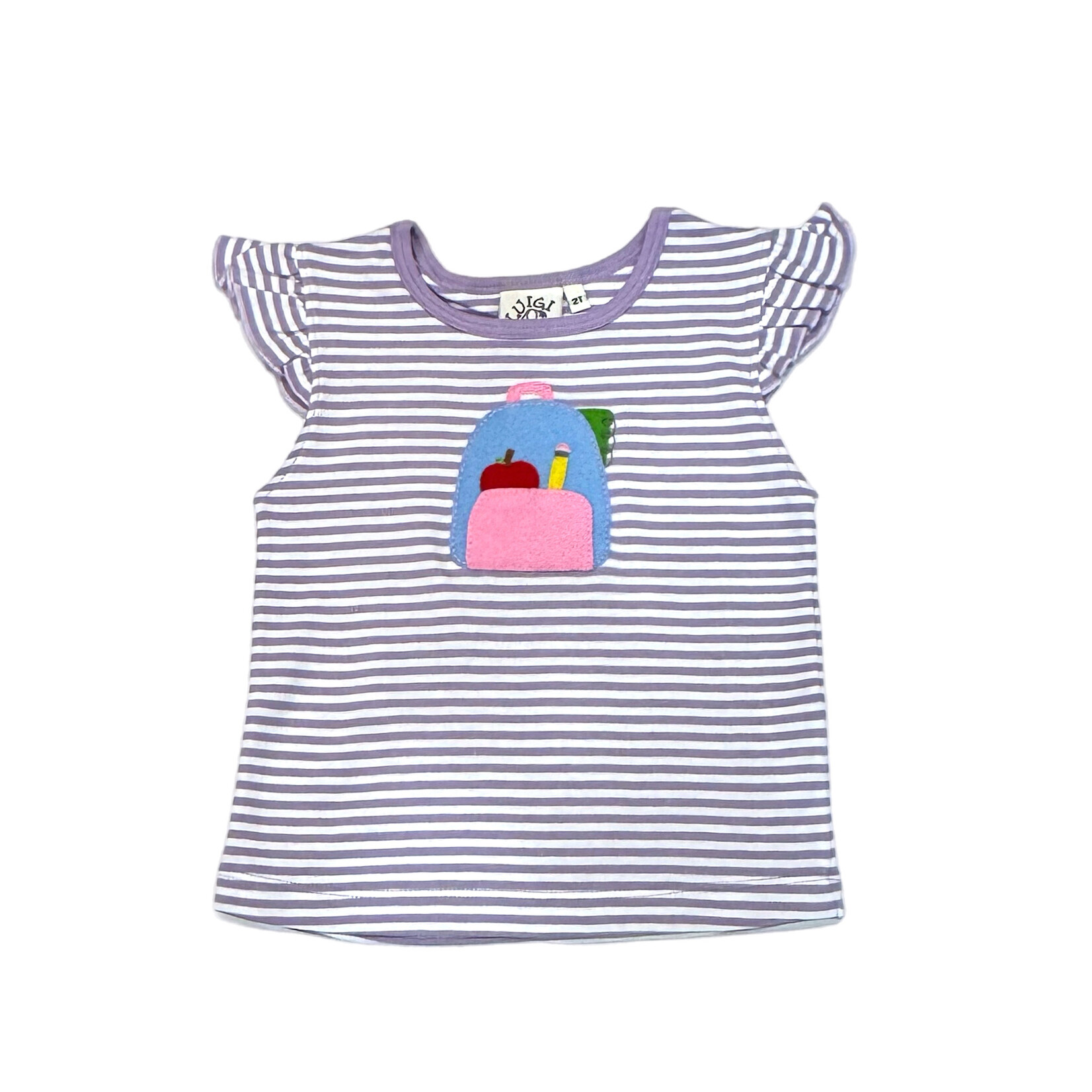 Luigi Kids Purple Stripe Backpack Tee