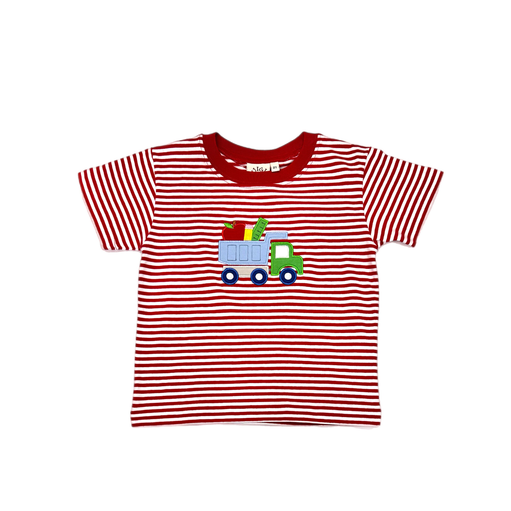 Luigi Kids Red Stripe Dump Truck w/Apple SS Shirt