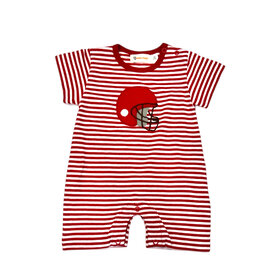 Luigi Kids Red Stripe Helmet Romper