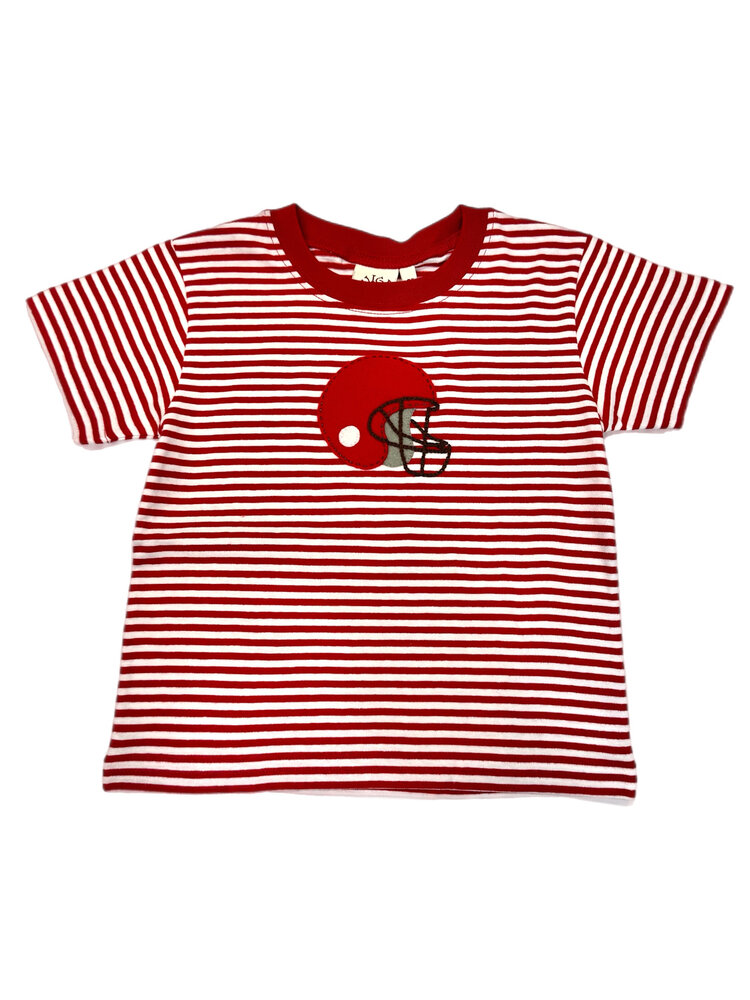 Luigi Kids Red Stripe Helmet SS Shirt