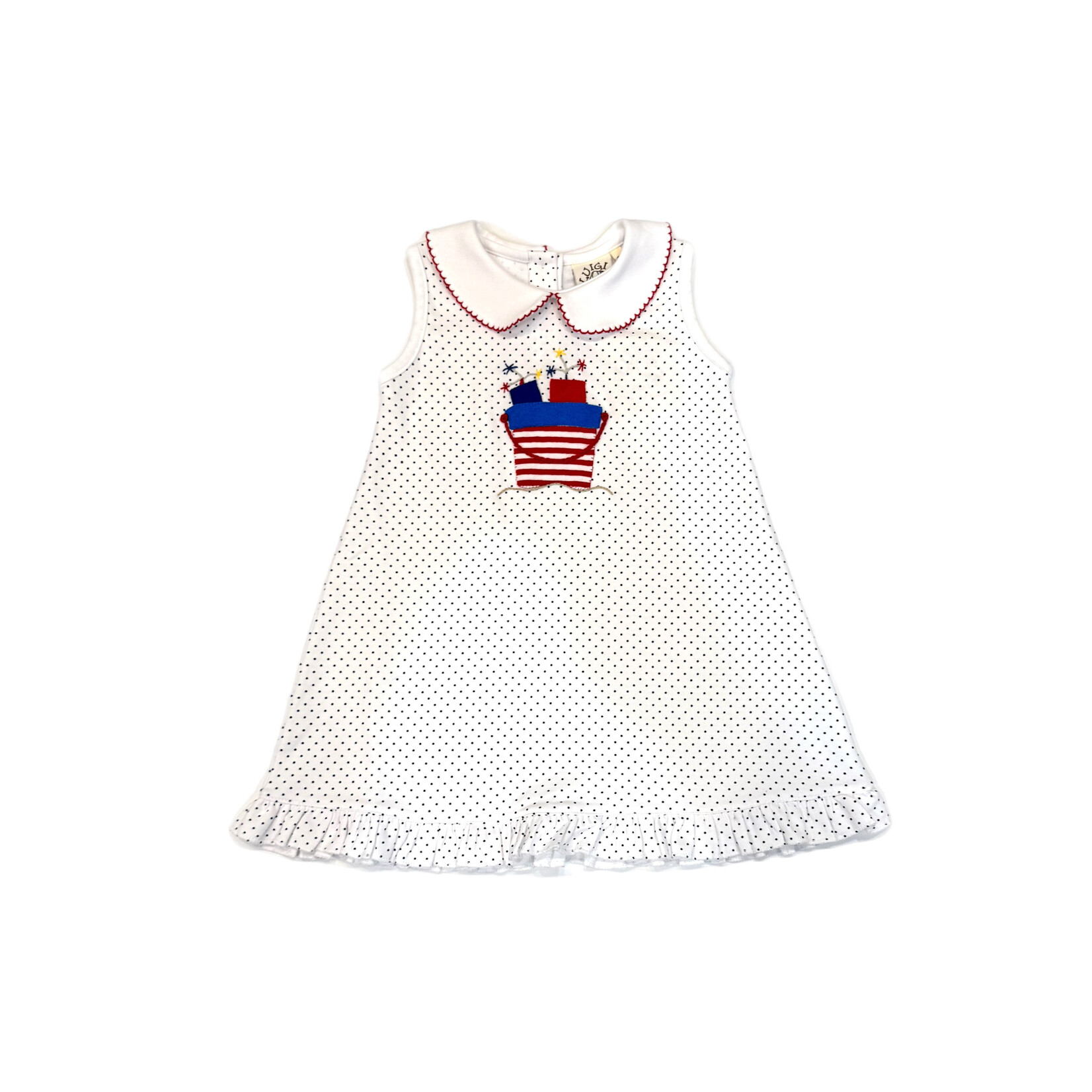 Luigi Kids Sparklers In A Bucket PP Collar Dress