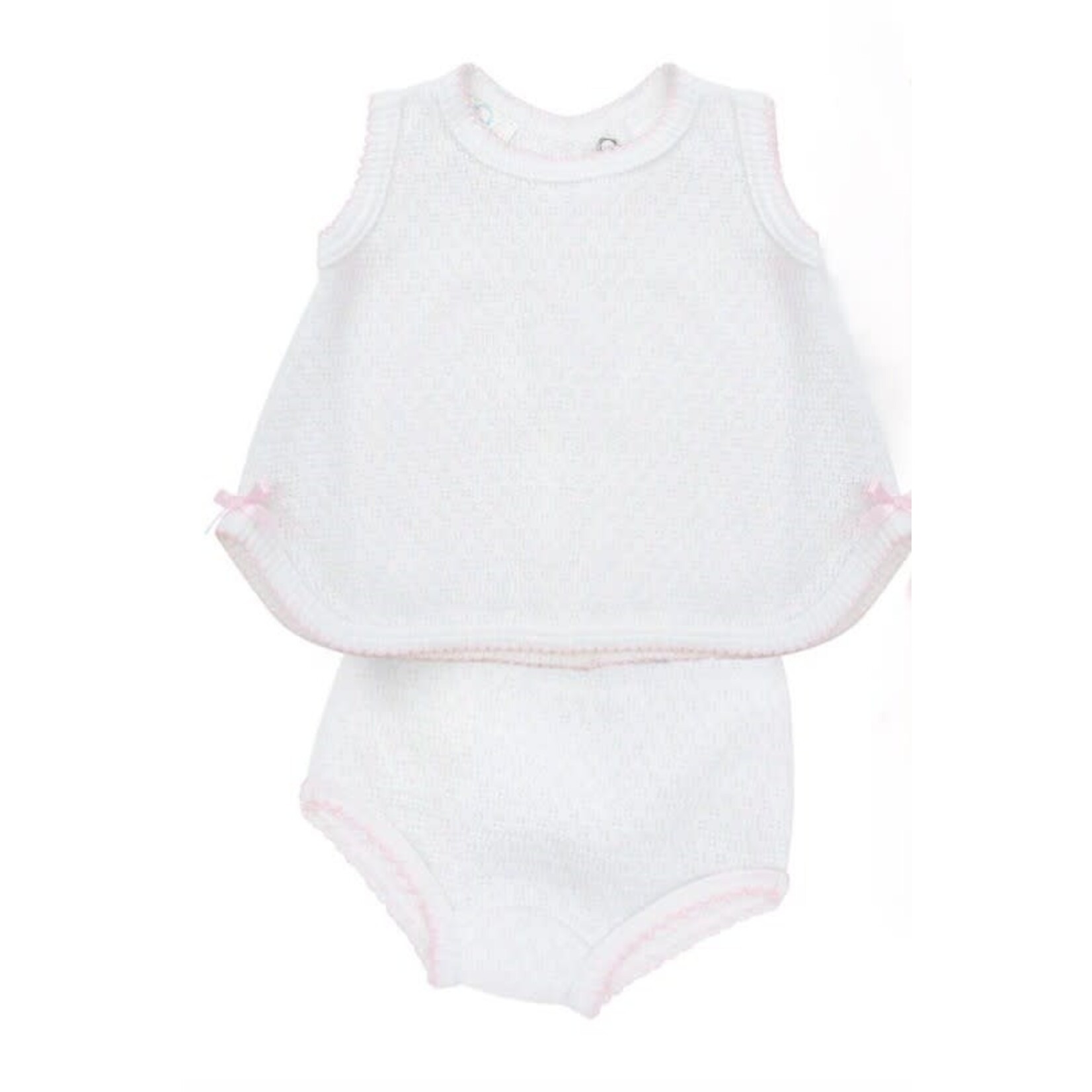 Paty White Diaper Set With Bows