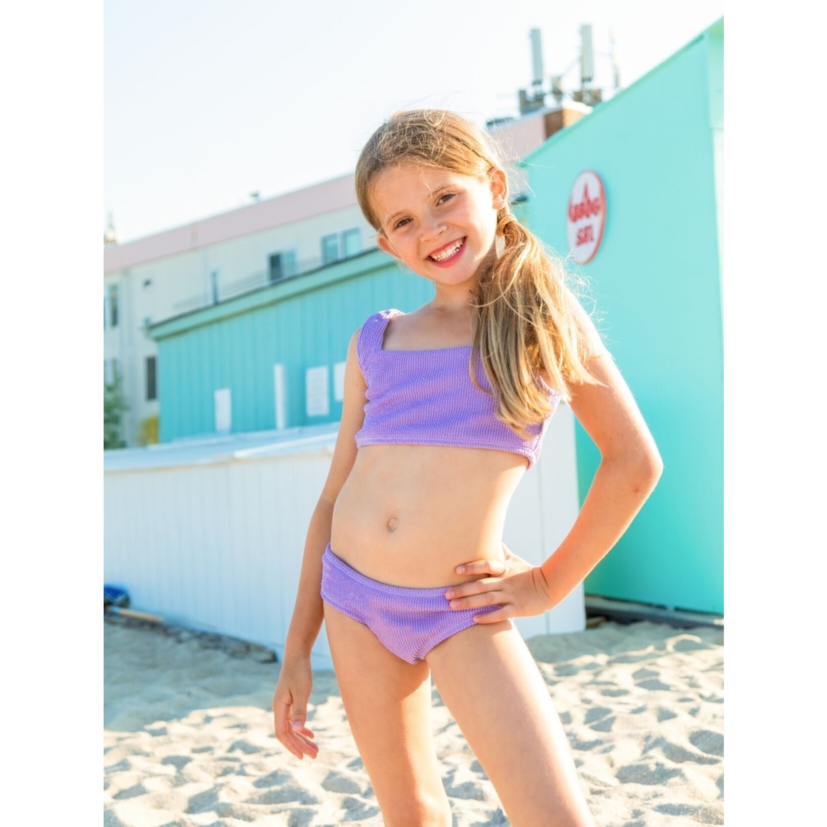 Limeapple Fay Crinkle Tankini Two Piece Swim