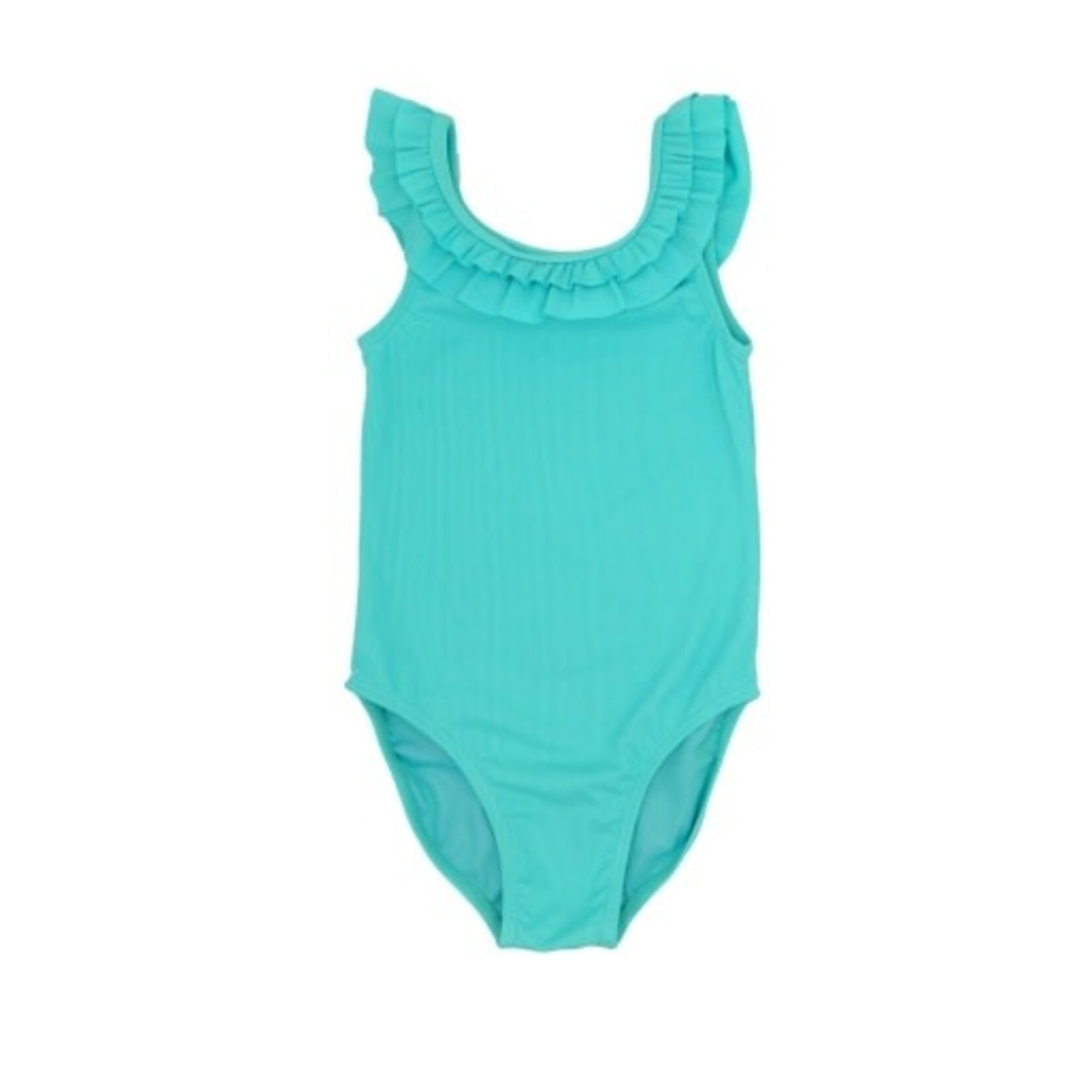 FEATHER 4 ARROW VACAY RUFFLE RIB ONE-PIECE