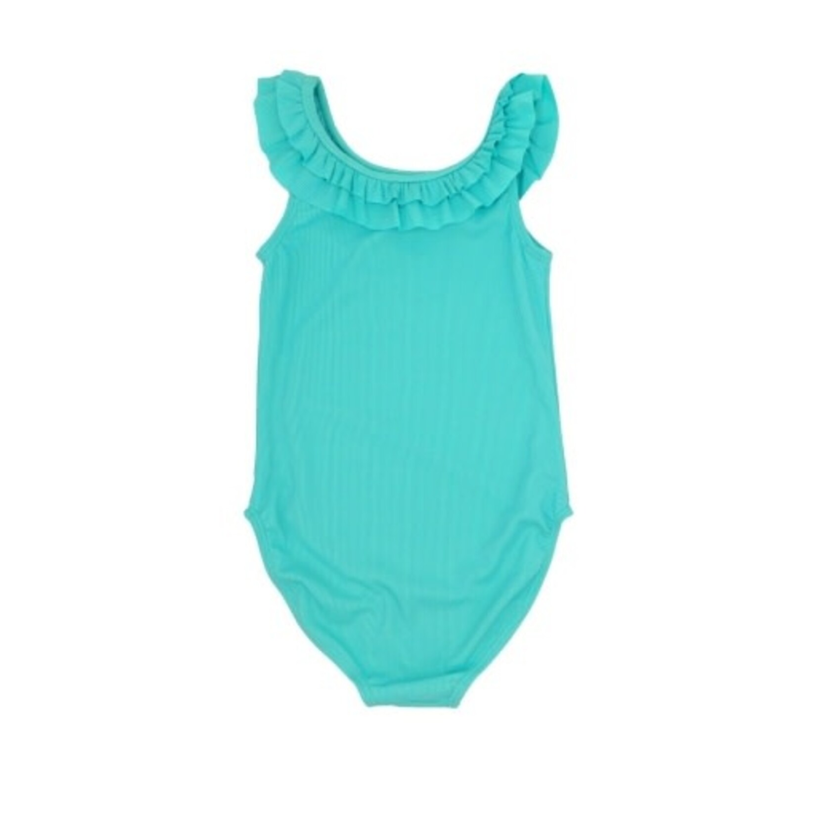 FEATHER 4 ARROW VACAY RUFFLE RIB ONE-PIECE